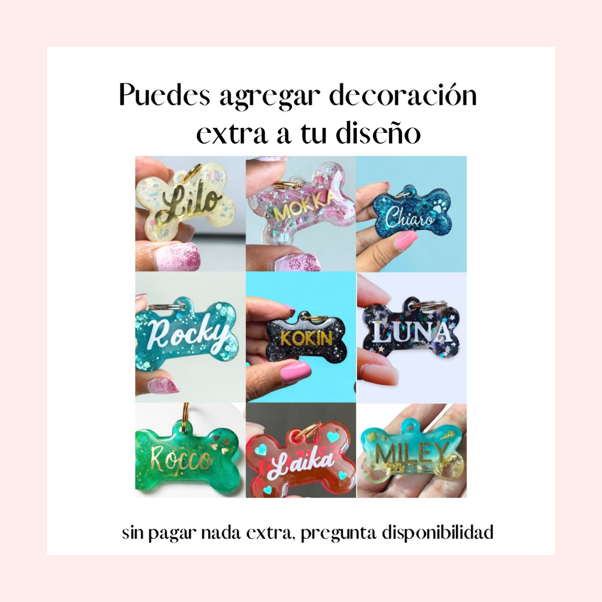 Plaquitas de mascotas  TALLA L huesito resina
