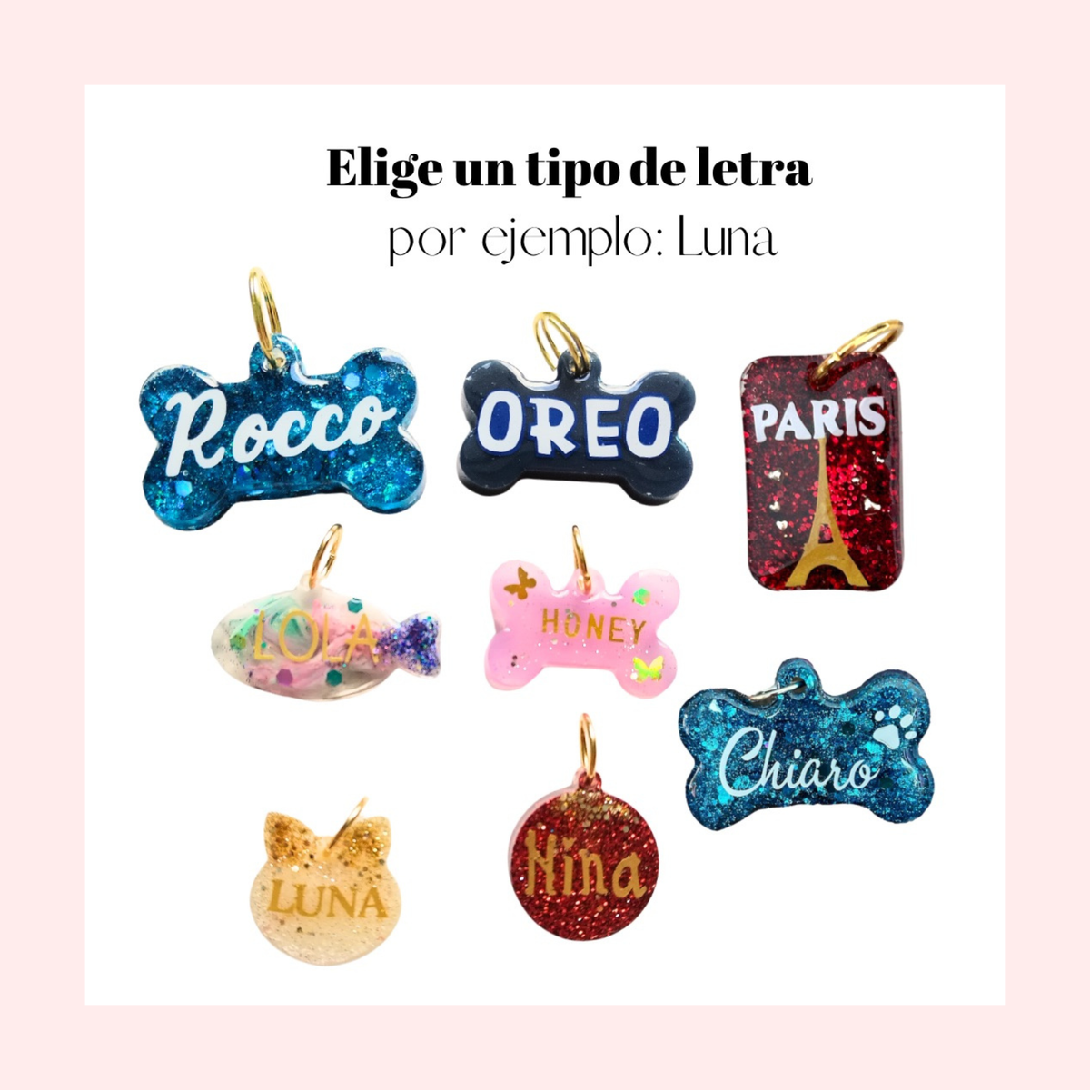 Plaquitas de mascotas  TALLA L huesito resina