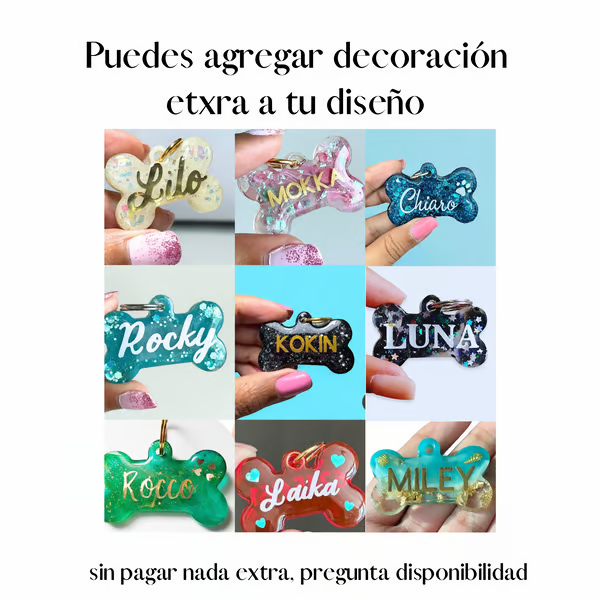 Plaquitas de mascotas  TALLA S huesito resina
