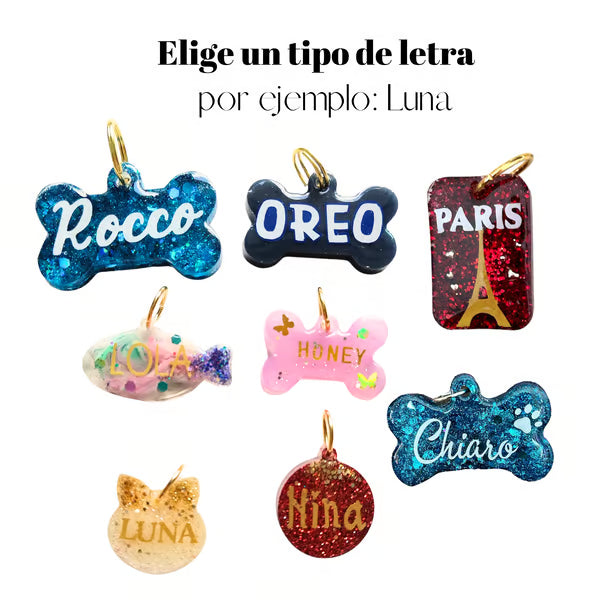 Plaquitas de mascotas  TALLA S huesito resina